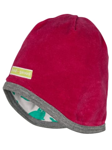 loud + proud Wendemütze in Rot/ Grün/ Creme