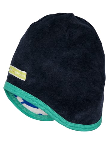 loud + proud Wendemütze in Dunkelblau/ Weiß/ Blau