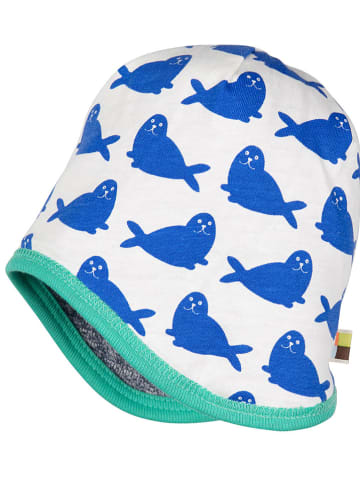 loud + proud Wendemütze in Grau/ Blau/ Weiß