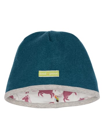 loud + proud Wende-Wollwalk-Mütze in Blau
