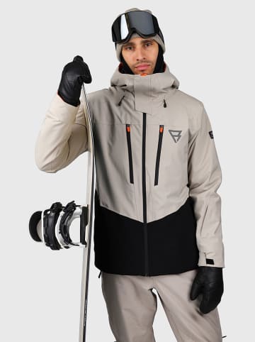 Brunotti Kurtka narciarska "Kendron" w kolorze beżowo-czarnym
