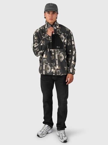 Brunotti Fleece trui "Kelstyn-Print" zwart/beige