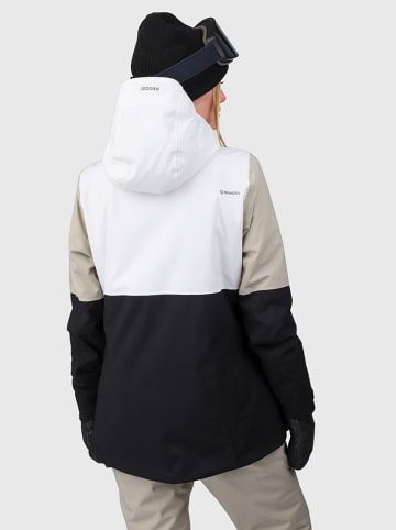 Brunotti Kurtka narciarska "Avamon" w kolorze biało-czarno-beżowym