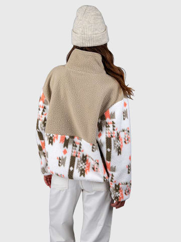 Brunotti Fleece trui "Chondra-Print" beige/wit/oranje