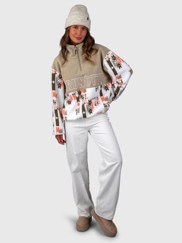 Brunotti Fleecepullover "Chondra-Print" in Beige/ Weiß/ Orange