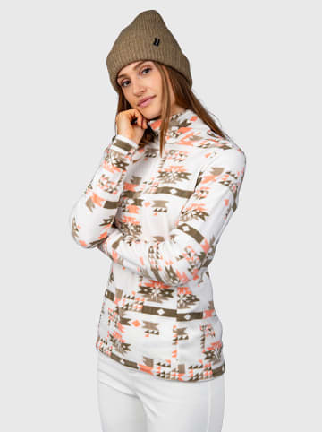 Brunotti Fleece trui "Misma-Print" wit/kaki/oranje