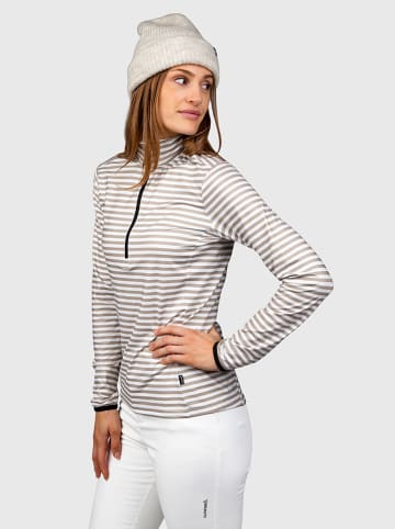 Brunotti Fleece trui "Rodika-Print" beige/wit