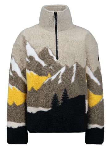 Brunotti Fleece trui "Rodrigy-Print" kaki/beige/geel