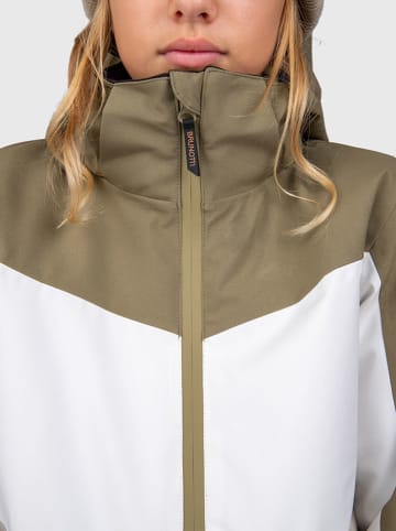 Brunotti Ski-/ Snowboardjacke "Montacy" in Khaki/ Weiß/ Beige