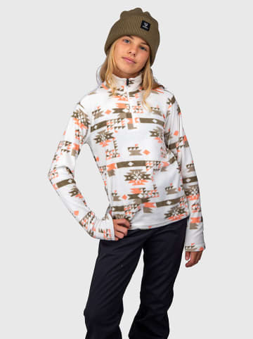 Brunotti Fleece trui "Mismy" wit/kaki/oranje