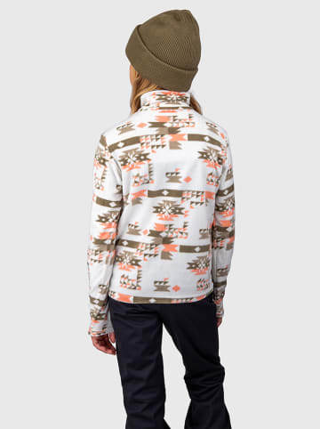 Brunotti Bluza polarowa "Mismy" w kolorze biało-oliwkowo-pomarańczowym