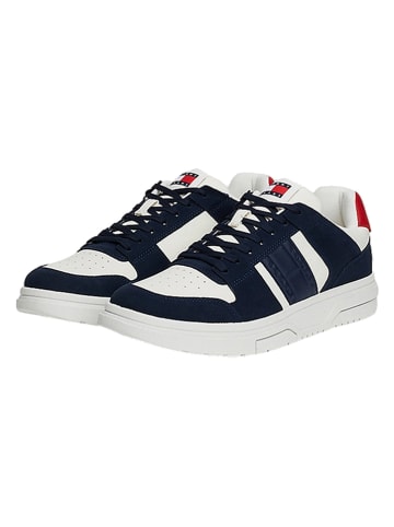Tommy Hilfiger Shoes Leren sneakers wit/donkerblauw