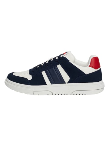 Tommy Hilfiger Shoes Leren sneakers wit/donkerblauw
