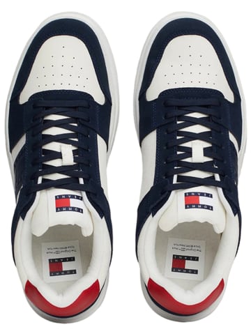 Tommy Hilfiger Shoes Leder-Sneakers in Weiß/ Dunkelblau