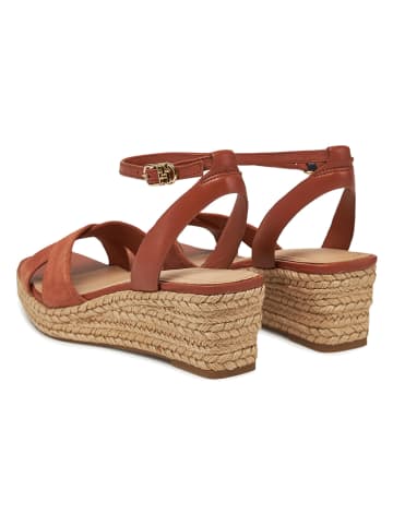 Tommy Hilfiger Shoes Leren sleehaksandalen lichtbruin