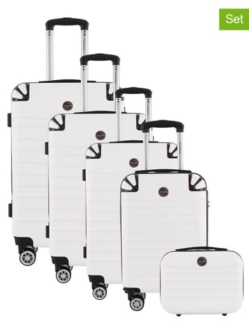 Geographical Norway 5tlg. Hardcase-Trolleyset "Shock" in Weiß