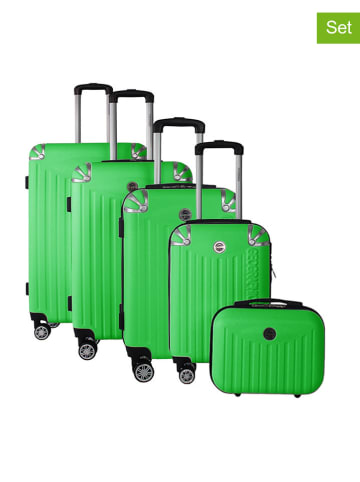 Geographical Norway 5-delige hardcase-trolleyset "Softless" groen