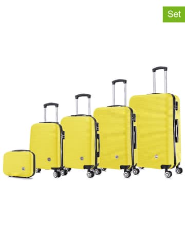 Geographical Norway 5tlg. Hardcase-Trolleyset "Solomun" in Gelb