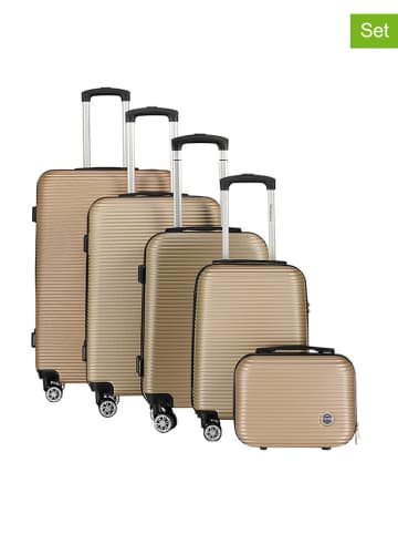 Geographical Norway 5-delige hardcase-trolleyset "Salomun" beige