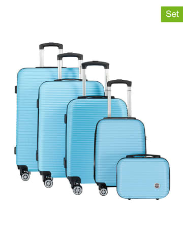 Geographical Norway 5-delige hardcase-trolleyset "Salomun" turquoise