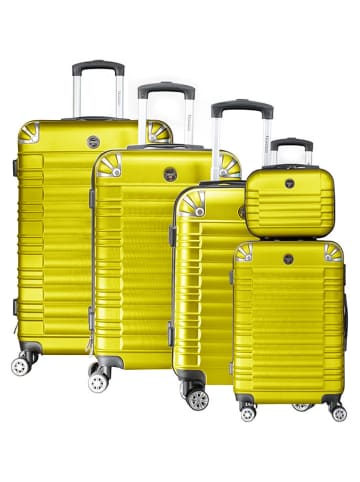 Geographical Norway 5-delige hardcase-trolleyset "Sourcing" geel