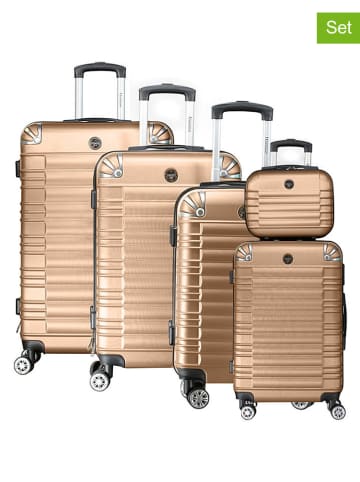 Geographical Norway 5tlg. Hardcase-Trolleyset "Sourcing" in Gold