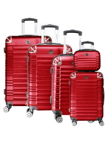 Geographical Norway 5-delige hardcase-trolleyset "Sourcing" rood