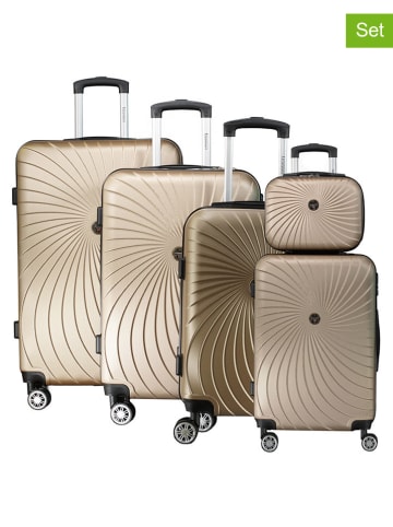 Geographical Norway 5tlg. Hardcase-Trolleyset "Sunlighteo" in Hellbraun