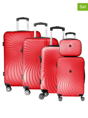 Geographical Norway 5tlg. Hardcase-Trolleyset "Sunlighteo" in Rot