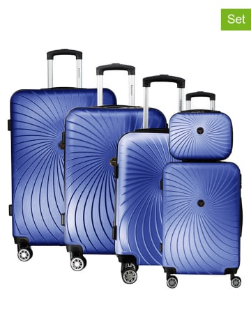 Geographical Norway 5-delige hardcase-trolleyset "Sunlighteo" blauw