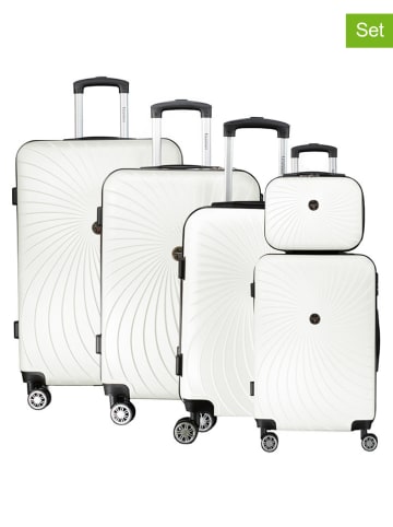 Geographical Norway 5tlg. Hardcase-Trolleyset "Sunlighteo" in Weiß