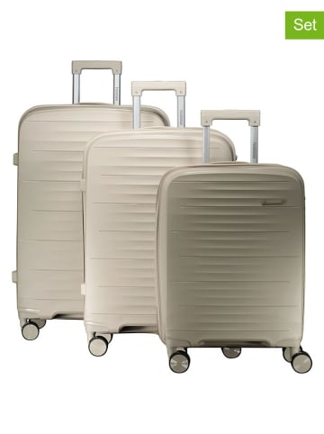 Geographical Norway 3-delige hardcase-trolleyset "Sillo" beige