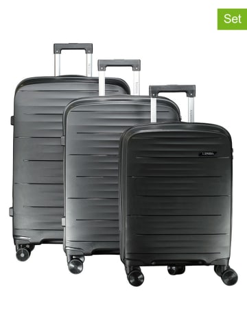 Geographical Norway 3tlg. Hardcase-Trolleyset "Sillo" in Schwarz