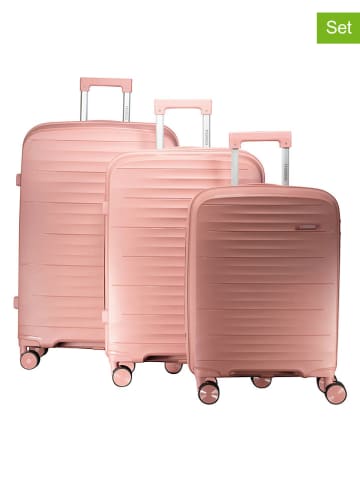 Geographical Norway 3-delige hardcase-trolleyset "Sillo" lichtroze
