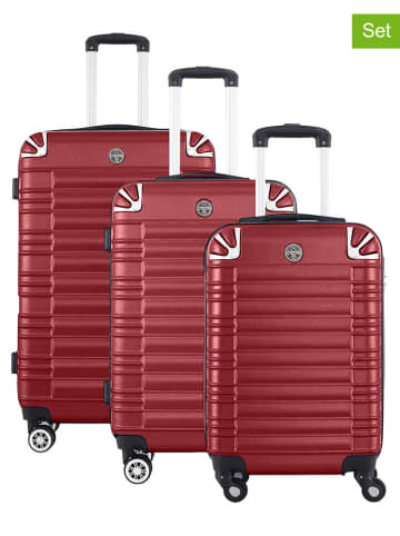 Geographical Norway 3-delige hardcase trolleyset "Sourcing" bordeaux