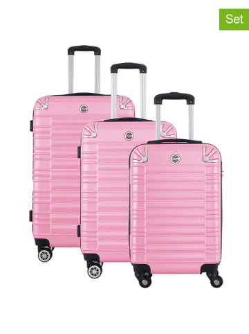 Geographical Norway 3-delige hardcase-trolleyset "Sourcing" lichtroze