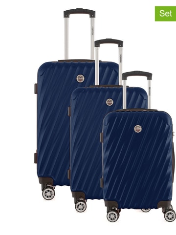 Geographical Norway 3tlg. Hardcase-Trolleyset "Swap" in Dunkelblau