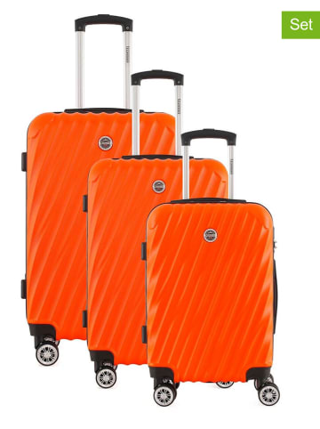 Geographical Norway 3-delige hardcase-trolleyset "Swap" oranje
