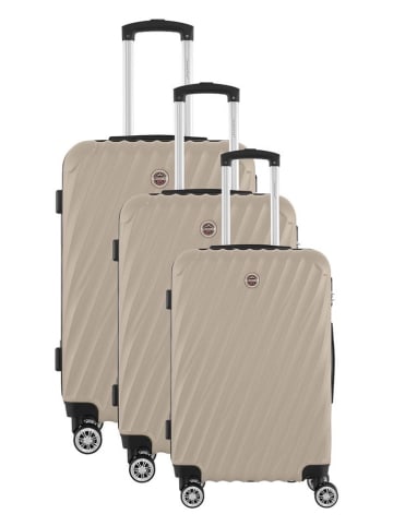 Geographical Norway 3tlg. Hardcase-Trolleyset "Swap" in Champagner