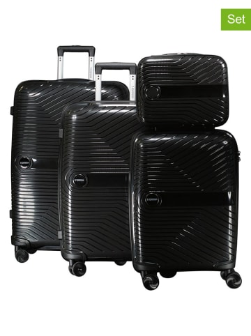 Geographical Norway 4tlg. Hardcase-Trolleyset "Sarovel" in Schwarz