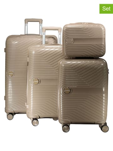 Geographical Norway 4tlg. Hardcase-Trolleyset "Sarovel" in Beige