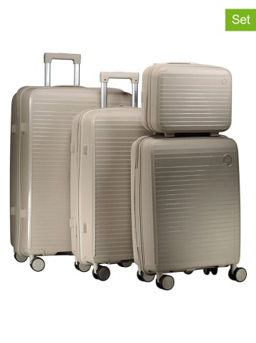 Geographical Norway 4-delige hardcase-trolleyset "Solvable" beige