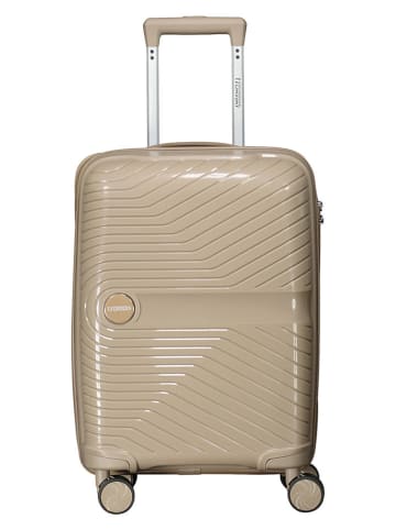 Geographical Norway Hardcase-Trolley "Sarovel" in Beige - (B)34 x (H)53 x (T)21 cm