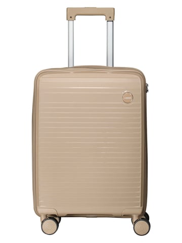 Geographical Norway Hardcase-Trolley "Solvable" in Beige - (B)34 x (H)53 x (T)21 cm