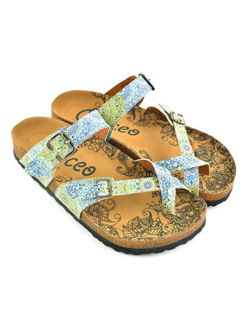 Calceo Teenslippers geel/blauw