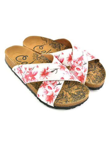 Calceo Slippers wit/roze