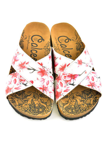 Calceo Slippers wit/roze