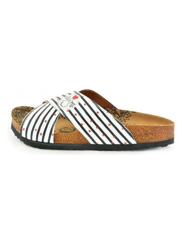 Calceo Slippers wit/rood