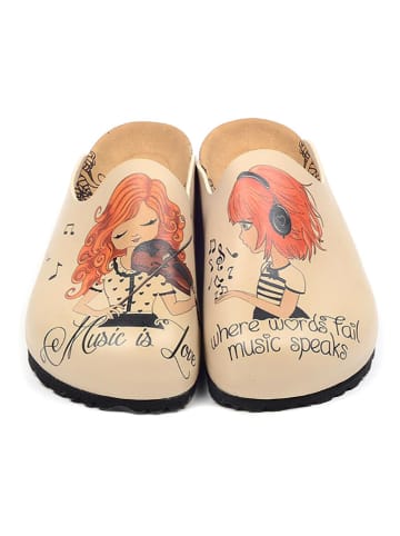 Calceo Clogs in Beige/ Bunt