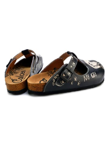 Calceo Clogs zwart/crème